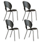 Contemporary Style Metal Chair Set Open Back Side Kitchen Dining Chairs Black Black Set of 4 Clearhalo ' kitchen&dining_furn' 'Dining Chairs' 'Dining Tables & Seating' 'dining_chair' 'Furniture' 'furniture_dining_chair' 'Kitchen & Dining Furniture' 'kitchen' 3779220