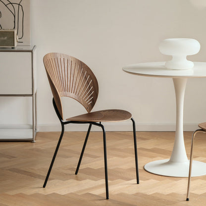 Contemporary Style Metal Chair Set Open Back Side Kitchen Dining Chairs Walnut Black 1 Piece Clearhalo ' kitchen&dining_furn' 'Dining Chairs' 'Dining Tables & Seating' 'dining_chair' 'Furniture' 'furniture_dining_chair' 'Kitchen & Dining Furniture' 'kitchen' 3779227