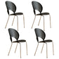 Contemporary Style Metal Chair Set Open Back Side Kitchen Dining Chairs Black Silver Set of 4 Clearhalo ' kitchen&dining_furn' 'Dining Chairs' 'Dining Tables & Seating' 'dining_chair' 'Furniture' 'furniture_dining_chair' 'Kitchen & Dining Furniture' 'kitchen' 3779237