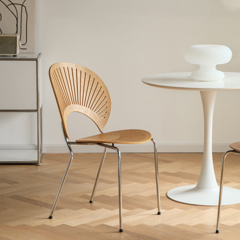 Contemporary Style Metal Chair Set Open Back Side Kitchen Dining Chairs Wood Silver 1 Piece Clearhalo ' kitchen&dining_furn' 'Dining Chairs' 'Dining Tables & Seating' 'dining_chair' 'Furniture' 'furniture_dining_chair' 'Kitchen & Dining Furniture' 'kitchen' 3779238