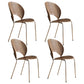 Contemporary Style Metal Chair Set Open Back Side Kitchen Dining Chairs Walnut Silver Set of 4 Clearhalo ' kitchen&dining_furn' 'Dining Chairs' 'Dining Tables & Seating' 'dining_chair' 'Furniture' 'furniture_dining_chair' 'Kitchen & Dining Furniture' 'kitchen' 3779243