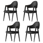 Contemporary Metal Dining Room Chairs Leather Open Back Dining Side Chair for Home Use Black 4 Piece Set Clearhalo ' kitchen&dining_furn' 'Dining Chairs' 'Dining Tables & Seating' 'dining_chair' 'furn' 'furn_dining_chair' 'Furniture' 'furniture_dining_chair' 'Kitchen & Dining Furniture' 'kitchen' 3779248