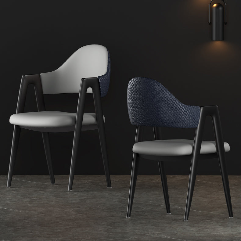 Contemporary Metal Dining Room Chairs Leather Open Back Dining Side Chair for Home Use Clearhalo ' kitchen&dining_furn' 'Dining Chairs' 'Dining Tables & Seating' 'dining_chair' 'furn' 'furn_dining_chair' 'Furniture' 'furniture_dining_chair' 'Kitchen & Dining Furniture' 'kitchen' 3779249