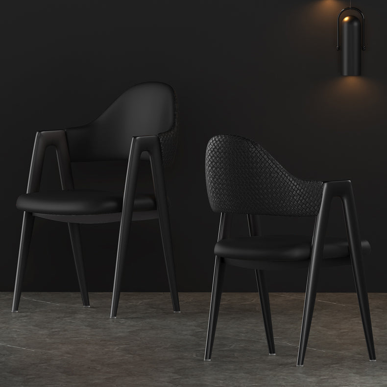 Contemporary Metal Dining Room Chairs Leather Open Back Dining Side Chair for Home Use Clearhalo ' kitchen&dining_furn' 'Dining Chairs' 'Dining Tables & Seating' 'dining_chair' 'furn' 'furn_dining_chair' 'Furniture' 'furniture_dining_chair' 'Kitchen & Dining Furniture' 'kitchen' 3779256