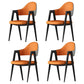 Contemporary Metal Dining Room Chairs Leather Open Back Dining Side Chair for Home Use Orange-Gray 4 Piece Set Clearhalo ' kitchen&dining_furn' 'Dining Chairs' 'Dining Tables & Seating' 'dining_chair' 'furn' 'furn_dining_chair' 'Furniture' 'furniture_dining_chair' 'Kitchen & Dining Furniture' 'kitchen' 3779270