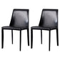 Solid Back Armless Dining Chairs Indoor Leather Side Chairs with Metal Legs Black 2 Piece Set Clearhalo ' kitchen&dining_furn' 'Dining Chairs' 'Dining Tables & Seating' 'dining_chair' 'furn' 'furn_dining_chair' 'Furniture' 'furniture_dining_chair' 'Kitchen & Dining Furniture' 'kitchen' 3779272