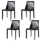 Solid Back Armless Dining Chairs Indoor Leather Side Chairs with Metal Legs Black 4 Piece Set Clearhalo ' kitchen&dining_furn' 'Dining Chairs' 'Dining Tables & Seating' 'dining_chair' 'furn' 'furn_dining_chair' 'Furniture' 'furniture_dining_chair' 'Kitchen & Dining Furniture' 'kitchen' 3779274