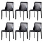 Solid Back Armless Dining Chairs Indoor Leather Side Chairs with Metal Legs Black 6 Piece Set Clearhalo ' kitchen&dining_furn' 'Dining Chairs' 'Dining Tables & Seating' 'dining_chair' 'furn' 'furn_dining_chair' 'Furniture' 'furniture_dining_chair' 'Kitchen & Dining Furniture' 'kitchen' 3779275