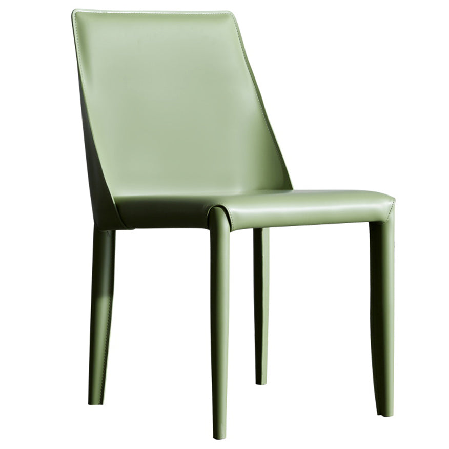 Solid Back Armless Dining Chairs Indoor Leather Side Chairs with Metal Legs Clearhalo ' kitchen&dining_furn' 'Dining Chairs' 'Dining Tables & Seating' 'dining_chair' 'furn' 'furn_dining_chair' 'Furniture' 'furniture_dining_chair' 'Kitchen & Dining Furniture' 'kitchen' 3779279