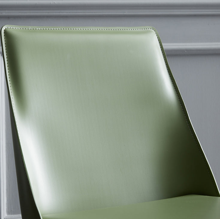 Solid Back Armless Dining Chairs Indoor Leather Side Chairs with Metal Legs Clearhalo ' kitchen&dining_furn' 'Dining Chairs' 'Dining Tables & Seating' 'dining_chair' 'furn' 'furn_dining_chair' 'Furniture' 'furniture_dining_chair' 'Kitchen & Dining Furniture' 'kitchen' 3779283