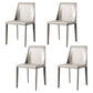 Solid Back Armless Dining Chairs Indoor Leather Side Chairs with Metal Legs Light Gray 4 Piece Set Clearhalo ' kitchen&dining_furn' 'Dining Chairs' 'Dining Tables & Seating' 'dining_chair' 'furn' 'furn_dining_chair' 'Furniture' 'furniture_dining_chair' 'Kitchen & Dining Furniture' 'kitchen' 3779285