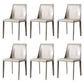Solid Back Armless Dining Chairs Indoor Leather Side Chairs with Metal Legs Light Gray 6 Piece Set Clearhalo ' kitchen&dining_furn' 'Dining Chairs' 'Dining Tables & Seating' 'dining_chair' 'furn' 'furn_dining_chair' 'Furniture' 'furniture_dining_chair' 'Kitchen & Dining Furniture' 'kitchen' 3779287