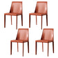 Solid Back Armless Dining Chairs Indoor Leather Side Chairs with Metal Legs Orange 4 Piece Set Clearhalo ' kitchen&dining_furn' 'Dining Chairs' 'Dining Tables & Seating' 'dining_chair' 'furn' 'furn_dining_chair' 'Furniture' 'furniture_dining_chair' 'Kitchen & Dining Furniture' 'kitchen' 3779291