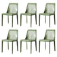 Solid Back Armless Dining Chairs Indoor Leather Side Chairs with Metal Legs Light Green 6 Piece Set Clearhalo ' kitchen&dining_furn' 'Dining Chairs' 'Dining Tables & Seating' 'dining_chair' 'furn' 'furn_dining_chair' 'Furniture' 'furniture_dining_chair' 'Kitchen & Dining Furniture' 'kitchen' 3779300