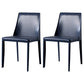 Solid Back Armless Dining Chairs Indoor Leather Side Chairs with Metal Legs Dark Blue 2 Piece Set Clearhalo ' kitchen&dining_furn' 'Dining Chairs' 'Dining Tables & Seating' 'dining_chair' 'furn' 'furn_dining_chair' 'Furniture' 'furniture_dining_chair' 'Kitchen & Dining Furniture' 'kitchen' 3779301