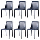 Solid Back Armless Dining Chairs Indoor Leather Side Chairs with Metal Legs Dark Blue 6 Piece Set Clearhalo ' kitchen&dining_furn' 'Dining Chairs' 'Dining Tables & Seating' 'dining_chair' 'furn' 'furn_dining_chair' 'Furniture' 'furniture_dining_chair' 'Kitchen & Dining Furniture' 'kitchen' 3779303