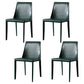 Solid Back Armless Dining Chairs Indoor Leather Side Chairs with Metal Legs Blackish Green 4 Piece Set Clearhalo ' kitchen&dining_furn' 'Dining Chairs' 'Dining Tables & Seating' 'dining_chair' 'furn' 'furn_dining_chair' 'Furniture' 'furniture_dining_chair' 'Kitchen & Dining Furniture' 'kitchen' 3779305