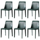 Solid Back Armless Dining Chairs Indoor Leather Side Chairs with Metal Legs Blackish Green 6 Piece Set Clearhalo ' kitchen&dining_furn' 'Dining Chairs' 'Dining Tables & Seating' 'dining_chair' 'furn' 'furn_dining_chair' 'Furniture' 'furniture_dining_chair' 'Kitchen & Dining Furniture' 'kitchen' 3779306