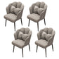 Contemporary Metal Side Chair Home Upholstered Arm Crown Top Back Chair Grey 4 Piece Set Black Clearhalo ' kitchen&dining_furn' 'Dining Chairs' 'Dining Tables & Seating' 'dining_chair' 'furn' 'furn_dining_chair' 'Furniture' 'furniture_dining_chair' 'Kitchen & Dining Furniture' 'kitchen' 3779311