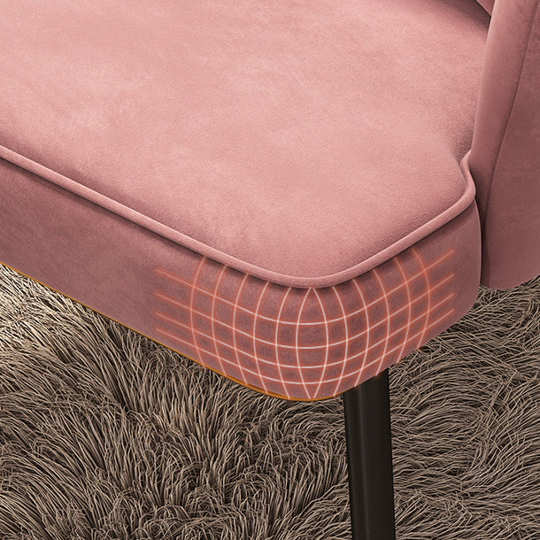 Contemporary Metal Side Chair Home Upholstered Arm Crown Top Back Chair Clearhalo ' kitchen&dining_furn' 'Dining Chairs' 'Dining Tables & Seating' 'dining_chair' 'furn' 'furn_dining_chair' 'Furniture' 'furniture_dining_chair' 'Kitchen & Dining Furniture' 'kitchen' 3779322