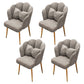 Contemporary Metal Side Chair Home Upholstered Arm Crown Top Back Chair Grey 4 Piece Set Brass Gold Clearhalo ' kitchen&dining_furn' 'Dining Chairs' 'Dining Tables & Seating' 'dining_chair' 'furn' 'furn_dining_chair' 'Furniture' 'furniture_dining_chair' 'Kitchen & Dining Furniture' 'kitchen' 3779337