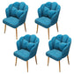 Contemporary Metal Side Chair Home Upholstered Arm Crown Top Back Chair Blue 4 Piece Set Brass Gold Clearhalo ' kitchen&dining_furn' 'Dining Chairs' 'Dining Tables & Seating' 'dining_chair' 'furn' 'furn_dining_chair' 'Furniture' 'furniture_dining_chair' 'Kitchen & Dining Furniture' 'kitchen' 3779343