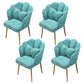 Contemporary Metal Side Chair Home Upholstered Arm Crown Top Back Chair Lake Blue 4 Piece Set Brass Gold Clearhalo ' kitchen&dining_furn' 'Dining Chairs' 'Dining Tables & Seating' 'dining_chair' 'furn' 'furn_dining_chair' 'Furniture' 'furniture_dining_chair' 'Kitchen & Dining Furniture' 'kitchen' 3779346