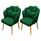 Contemporary Metal Side Chair Home Upholstered Arm Crown Top Back Chair Blackish Green 2 Piece Set Brass Gold Clearhalo ' kitchen&dining_furn' 'Dining Chairs' 'Dining Tables & Seating' 'dining_chair' 'furn' 'furn_dining_chair' 'Furniture' 'furniture_dining_chair' 'Kitchen & Dining Furniture' 'kitchen' 3779351