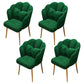 Contemporary Metal Side Chair Home Upholstered Arm Crown Top Back Chair Blackish Green 4 Piece Set Brass Gold Clearhalo ' kitchen&dining_furn' 'Dining Chairs' 'Dining Tables & Seating' 'dining_chair' 'furn' 'furn_dining_chair' 'Furniture' 'furniture_dining_chair' 'Kitchen & Dining Furniture' 'kitchen' 3779352