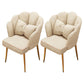 Contemporary Metal Side Chair Home Upholstered Arm Crown Top Back Chair Off-White 2 Piece Set Brass Gold Clearhalo ' kitchen&dining_furn' 'Dining Chairs' 'Dining Tables & Seating' 'dining_chair' 'furn' 'furn_dining_chair' 'Furniture' 'furniture_dining_chair' 'Kitchen & Dining Furniture' 'kitchen' 3779354