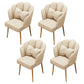 Contemporary Metal Side Chair Home Upholstered Arm Crown Top Back Chair Off-White 4 Piece Set Brass Gold Clearhalo ' kitchen&dining_furn' 'Dining Chairs' 'Dining Tables & Seating' 'dining_chair' 'furn' 'furn_dining_chair' 'Furniture' 'furniture_dining_chair' 'Kitchen & Dining Furniture' 'kitchen' 3779355