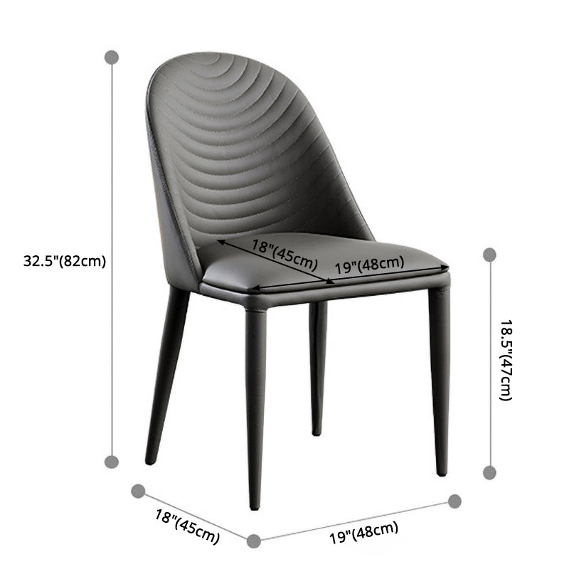 Contemporary Metal Dining Room Chairs Upholstered Armless Dining Chairs for Home Use Clearhalo ' kitchen&dining_furn' 'Dining Chairs' 'Dining Tables & Seating' 'dining_chair' 'furn' 'furn_dining_chair' 'Furniture' 'furniture_dining_chair' 'Kitchen & Dining Furniture' 'kitchen' 3779370