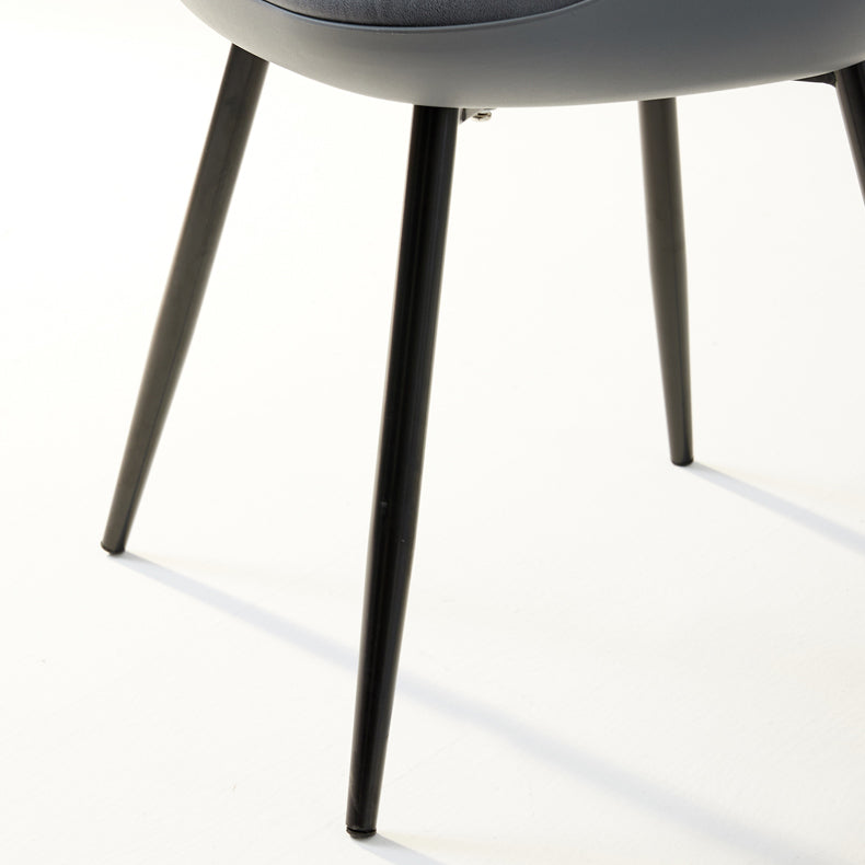 Leather Upholstered Armless Dining Chairs Solid Back Side Chairs with Metal Legs Clearhalo ' kitchen&dining_furn' 'Dining Chairs' 'Dining Tables & Seating' 'dining_chair' 'furn' 'furn_dining_chair' 'Furniture' 'furniture_dining_chair' 'Kitchen & Dining Furniture' 'kitchen' 3779385