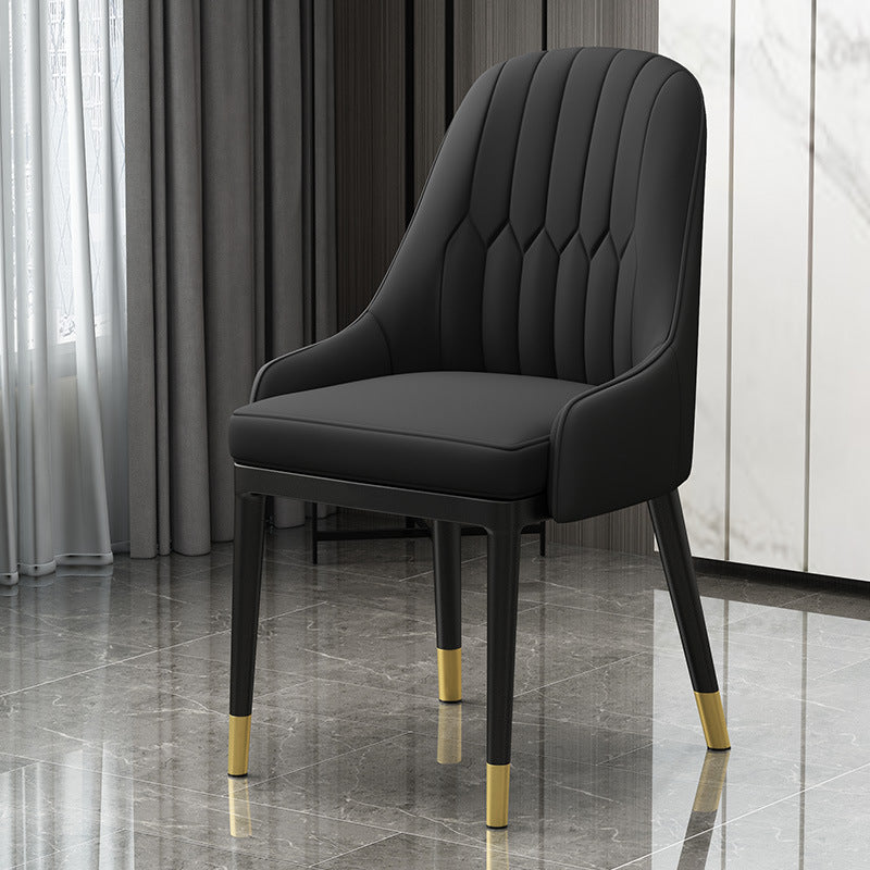 European Glam Style Metal Chair Kitchen Dining Room Solid Back Arm Chair Set Black 1 Piece Clearhalo ' kitchen&dining_furn' 'Dining Chairs' 'Dining Tables & Seating' 'dining_chair' 'furn' 'furn_dining_chair' 'Furniture' 'furniture_dining_chair' 'Kitchen & Dining Furniture' 'kitchen' 3779397