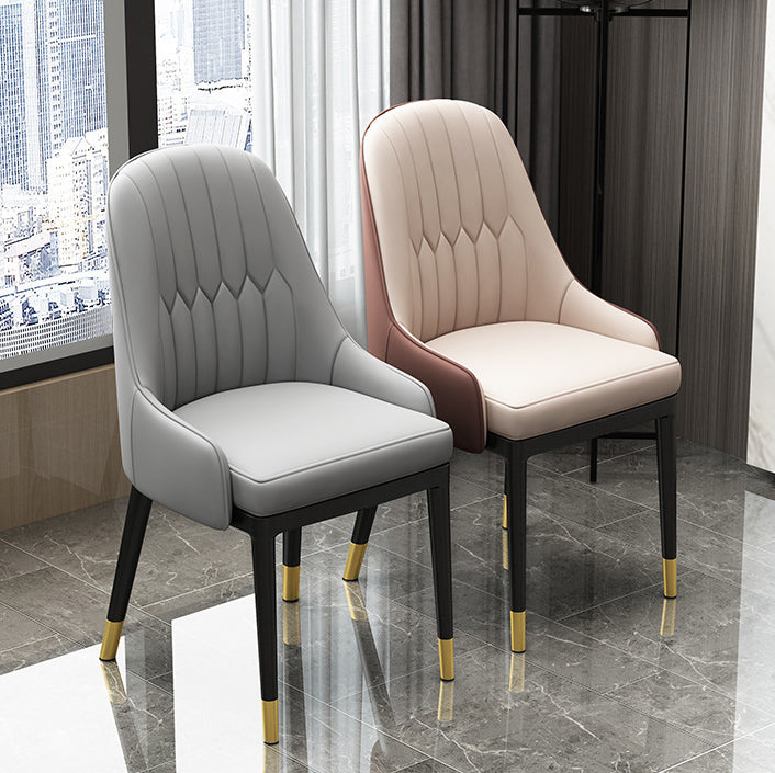 European Glam Style Metal Chair Kitchen Dining Room Solid Back Arm Chair Set Clearhalo ' kitchen&dining_furn' 'Dining Chairs' 'Dining Tables & Seating' 'dining_chair' 'furn' 'furn_dining_chair' 'Furniture' 'furniture_dining_chair' 'Kitchen & Dining Furniture' 'kitchen' 3779417