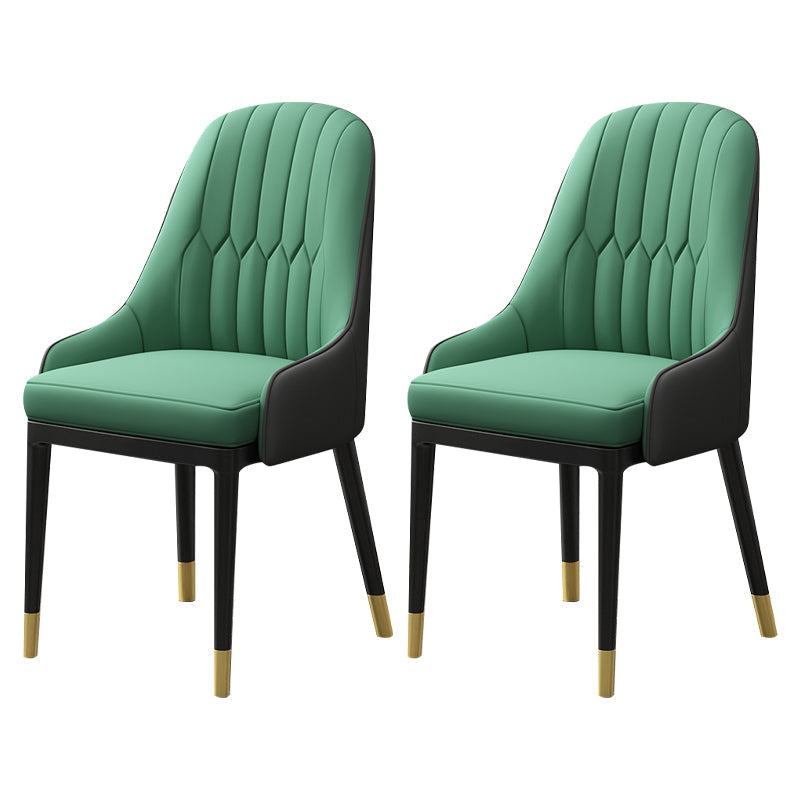 European Glam Style Metal Chair Kitchen Dining Room Solid Back Arm Chair Set Green 2 Piece Set Clearhalo ' kitchen&dining_furn' 'Dining Chairs' 'Dining Tables & Seating' 'dining_chair' 'furn' 'furn_dining_chair' 'Furniture' 'furniture_dining_chair' 'Kitchen & Dining Furniture' 'kitchen' 3779424