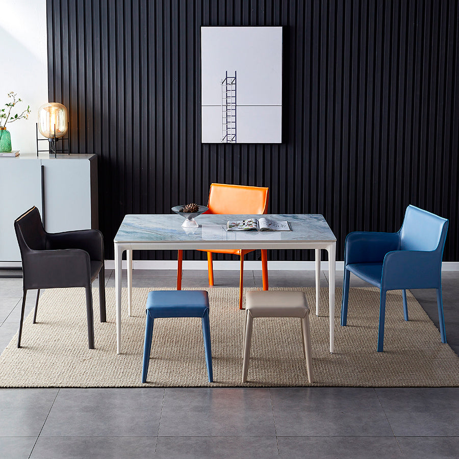 Designer Style Restaurant Saddle Leather Side Chair Matte Finish Parsons Dining Chair Clearhalo ' kitchen&dining_furn' 'Dining Chairs' 'Dining Tables & Seating' 'dining_chair' 'furn' 'furn_dining_chair' 'Furniture' 'furniture_dining_chair' 'Kitchen & Dining Furniture' 'kitchen' 3779434