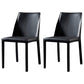 Designer Style Restaurant Saddle Leather Side Chair Matte Finish Parsons Dining Chair Black 2 Piece Set Clearhalo ' kitchen&dining_furn' 'Dining Chairs' 'Dining Tables & Seating' 'dining_chair' 'furn' 'furn_dining_chair' 'Furniture' 'furniture_dining_chair' 'Kitchen & Dining Furniture' 'kitchen' 3779435