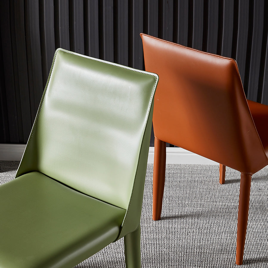 Designer Style Restaurant Saddle Leather Side Chair Matte Finish Parsons Dining Chair Clearhalo ' kitchen&dining_furn' 'Dining Chairs' 'Dining Tables & Seating' 'dining_chair' 'furn' 'furn_dining_chair' 'Furniture' 'furniture_dining_chair' 'Kitchen & Dining Furniture' 'kitchen' 3779438