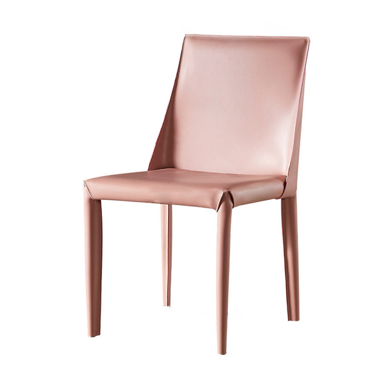 Designer Style Restaurant Saddle Leather Side Chair Matte Finish Parsons Dining Chair Clearhalo ' kitchen&dining_furn' 'Dining Chairs' 'Dining Tables & Seating' 'dining_chair' 'furn' 'furn_dining_chair' 'Furniture' 'furniture_dining_chair' 'Kitchen & Dining Furniture' 'kitchen' 3779441