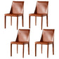 Designer Style Restaurant Saddle Leather Side Chair Matte Finish Parsons Dining Chair Brown 4 Piece Set Clearhalo ' kitchen&dining_furn' 'Dining Chairs' 'Dining Tables & Seating' 'dining_chair' 'furn' 'furn_dining_chair' 'Furniture' 'furniture_dining_chair' 'Kitchen & Dining Furniture' 'kitchen' 3779455