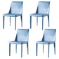 Designer Style Restaurant Saddle Leather Side Chair Matte Finish Parsons Dining Chair Light Blue 4 Piece Set Clearhalo ' kitchen&dining_furn' 'Dining Chairs' 'Dining Tables & Seating' 'dining_chair' 'furn' 'furn_dining_chair' 'Furniture' 'furniture_dining_chair' 'Kitchen & Dining Furniture' 'kitchen' 3779459