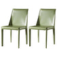Designer Style Restaurant Saddle Leather Side Chair Matte Finish Parsons Dining Chair Green 2 Piece Set Clearhalo ' kitchen&dining_furn' 'Dining Chairs' 'Dining Tables & Seating' 'dining_chair' 'furn' 'furn_dining_chair' 'Furniture' 'furniture_dining_chair' 'Kitchen & Dining Furniture' 'kitchen' 3779461