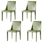 Designer Style Restaurant Saddle Leather Side Chair Matte Finish Parsons Dining Chair Green 4 Piece Set Clearhalo ' kitchen&dining_furn' 'Dining Chairs' 'Dining Tables & Seating' 'dining_chair' 'furn' 'furn_dining_chair' 'Furniture' 'furniture_dining_chair' 'Kitchen & Dining Furniture' 'kitchen' 3779462