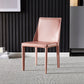 Designer Style Restaurant Saddle Leather Side Chair Matte Finish Parsons Dining Chair Light Pink 1 Piece Clearhalo ' kitchen&dining_furn' 'Dining Chairs' 'Dining Tables & Seating' 'dining_chair' 'furn' 'furn_dining_chair' 'Furniture' 'furniture_dining_chair' 'Kitchen & Dining Furniture' 'kitchen' 3779466