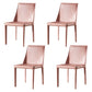 Designer Style Restaurant Saddle Leather Side Chair Matte Finish Parsons Dining Chair Light Pink 4 Piece Set Clearhalo ' kitchen&dining_furn' 'Dining Chairs' 'Dining Tables & Seating' 'dining_chair' 'furn' 'furn_dining_chair' 'Furniture' 'furniture_dining_chair' 'Kitchen & Dining Furniture' 'kitchen' 3779468