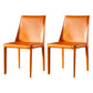 Designer Style Restaurant Saddle Leather Side Chair Matte Finish Parsons Dining Chair Orange 2 Piece Set Clearhalo ' kitchen&dining_furn' 'Dining Chairs' 'Dining Tables & Seating' 'dining_chair' 'furn' 'furn_dining_chair' 'Furniture' 'furniture_dining_chair' 'Kitchen & Dining Furniture' 'kitchen' 3779470