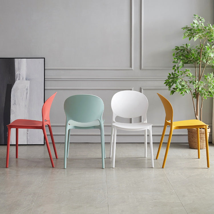 Scandinavian Armless Dining Chairs Plastic Indoor Stackable Open Back Side Chair Clearhalo ' kitchen&dining_furn' 'Dining Chairs' 'Dining Tables & Seating' 'dining_chair' 'furn' 'furn_dining_chair' 'Furniture' 'furniture_dining_chair' 'Kitchen & Dining Furniture' 'kitchen' 3779475