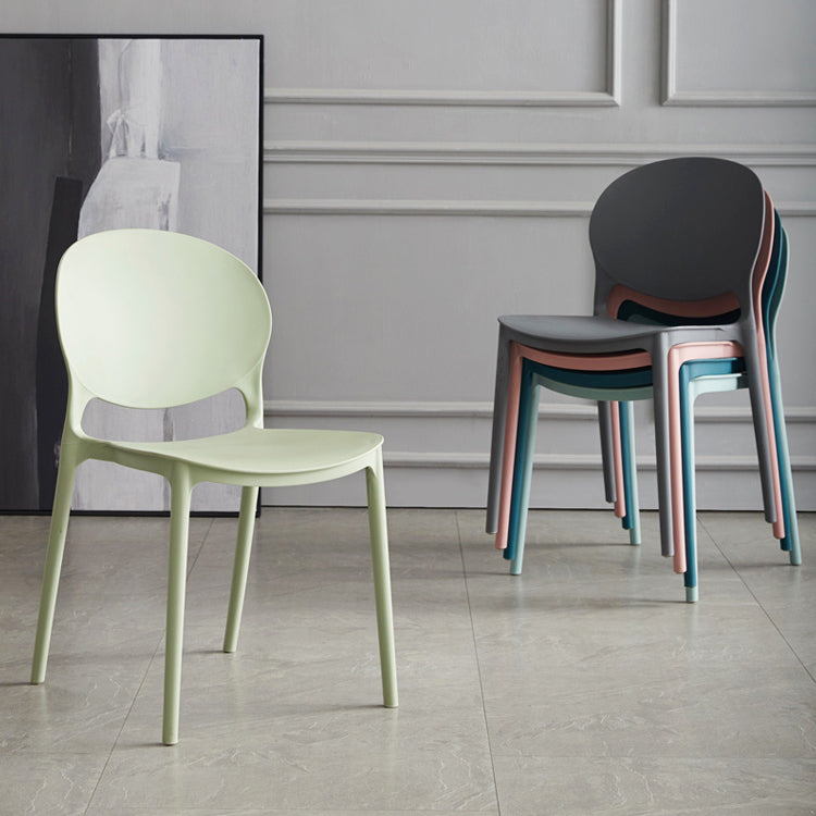 Scandinavian Armless Dining Chairs Plastic Indoor Stackable Open Back Side Chair Clearhalo ' kitchen&dining_furn' 'Dining Chairs' 'Dining Tables & Seating' 'dining_chair' 'furn' 'furn_dining_chair' 'Furniture' 'furniture_dining_chair' 'Kitchen & Dining Furniture' 'kitchen' 3779477