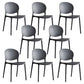 Scandinavian Armless Dining Chairs Plastic Indoor Stackable Open Back Side Chair Black 8 Piece Set Clearhalo ' kitchen&dining_furn' 'Dining Chairs' 'Dining Tables & Seating' 'dining_chair' 'furn' 'furn_dining_chair' 'Furniture' 'furniture_dining_chair' 'Kitchen & Dining Furniture' 'kitchen' 3779478